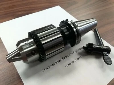 CME/HARVEST 3/4" KEY TYPE DRILL CHUCK W. CAT40 ARBOR CNC TOOLING--NEW