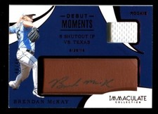 2020 Immaculate Moments Brendan McKay RC Auto #/49 Debut Shutout