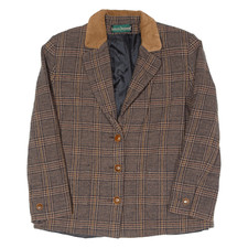 Vintage Harve Benard Womens Blazer Jacket Brown 90s Check L