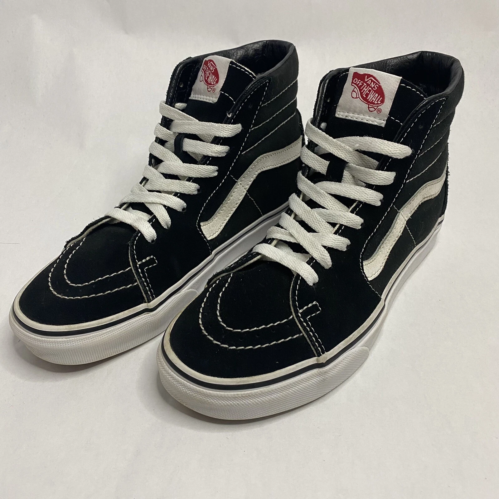 VANS Sk8 Hi Sneakers Shoes Canvas 721356 Black White Men’s Sz 5.5 Women’s 7