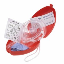 1 Pocket CPR mask in Hard Case - Mask w/O2 with Gloves