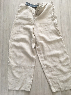 elemente Clemente Hose Leinhose  Gr.  38 Beige 100%  Leine