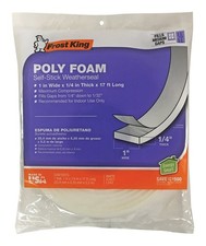 Frost King L343 White Poly Foam Weather Stripping Tape 17 L ft. x 1/4 Thick in.