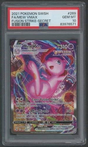 2021 Pokémon Sword & Shield Fusion Strike Mew VMAX #269 Full Art PSA 10 Gem Mint