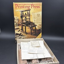 Vtg Miniature 15th Century Gutenberg Printing Press Functioning Model Kit NIOB