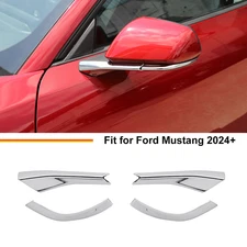 For Ford Mustang 2024 Chrome Exter Side Door Mirror Base Strip Trims Accessories