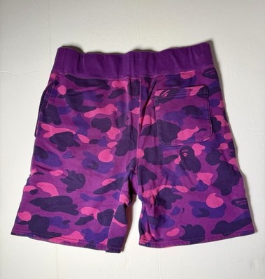 A Bathing Ape Purple Camo Shark Sweat Shorts Size L (Authentic) | eBay