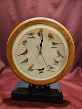Bird Sound Wall Clock 1997 MFA Quartz Song on Hour 13” Tested Faux Wood TESTED