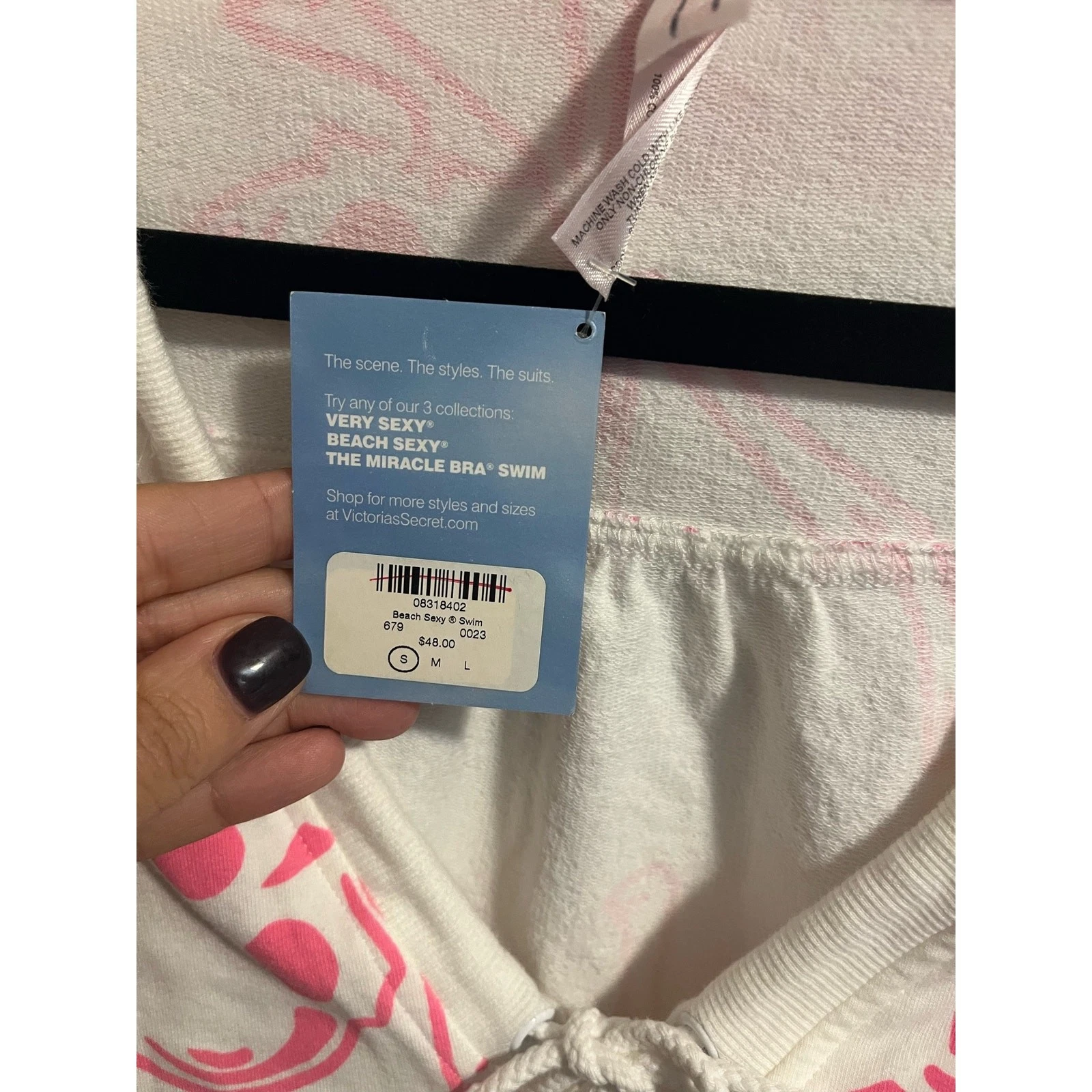 UNDERCOVER Dead Stock Rara Felpa con Cappuccio 2008 Vintage Victoria’s Secret Rosa Neon Stampa Teschio Tg S