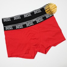 Image of Diesel Boxer Trunks Men's Stretch Cotton 2 Pack Red/Black - L