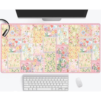 40*90cm Pink Floral Aesthetic Large Mouse Pad & Desk Mat - Ultra-Smooth Surface,