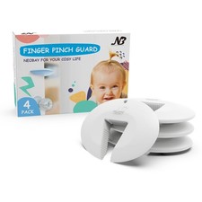 Door Pinch Guard and Door Slam Stopper, Durable Silicone Door Finger Pinch Gu...