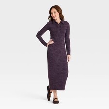 Women's Long Sleeve Midi Polo Dress - Universal