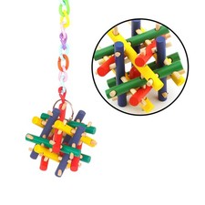Parrot Wood Toys Hanging Colorful Chewing Toy Bird Bite Toy for Cage Accessories