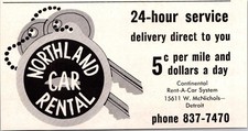 Northland Car Rental 15611 W McNichols Detroit 1965 Detroit Ad TAK4-M24