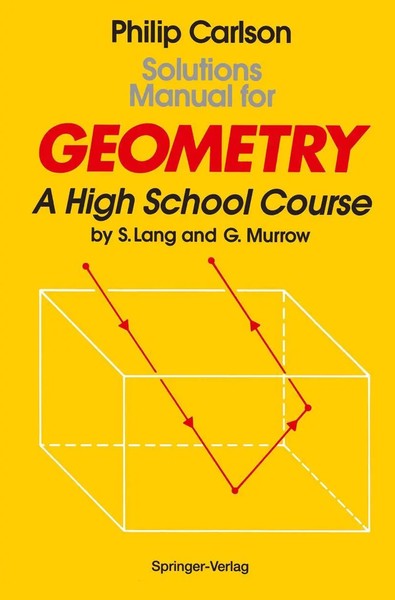 Solutions Manual For Geometry A High School Course Philip Carlson Taschenbuch Vi-image