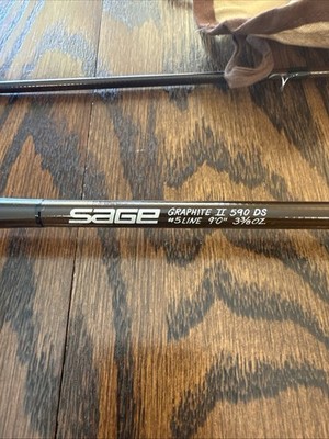 SAGE Graphite II 590 DS Fly Fishing Rod 9 ft 5 wt with Tube and