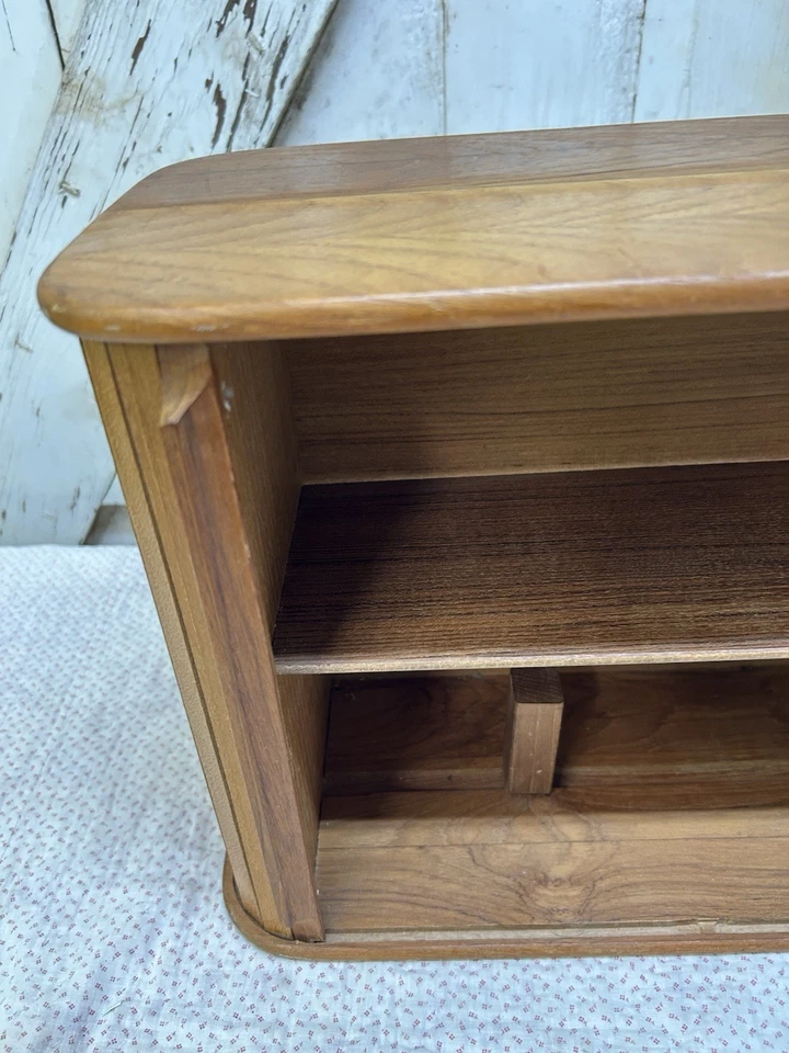 Gabinete de montaje en pared puerta pandereta tecnología teca mediados de siglo vintage Dallas Foto 4 de 4