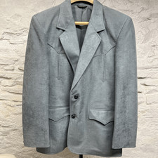 Pioneer Wear Western Jacket Blazer Cowboy Sport Rockabilly Gray Mens 38 Vtg