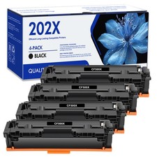 4PK CF500X 202X Black Toner Fits for HP LaserJet Pro MFP M281fdw M281cdw M254dw