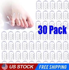 30 Pcs Clear Silicone Toe Protectors, Breathable and Anti-Friction Toe Covers
