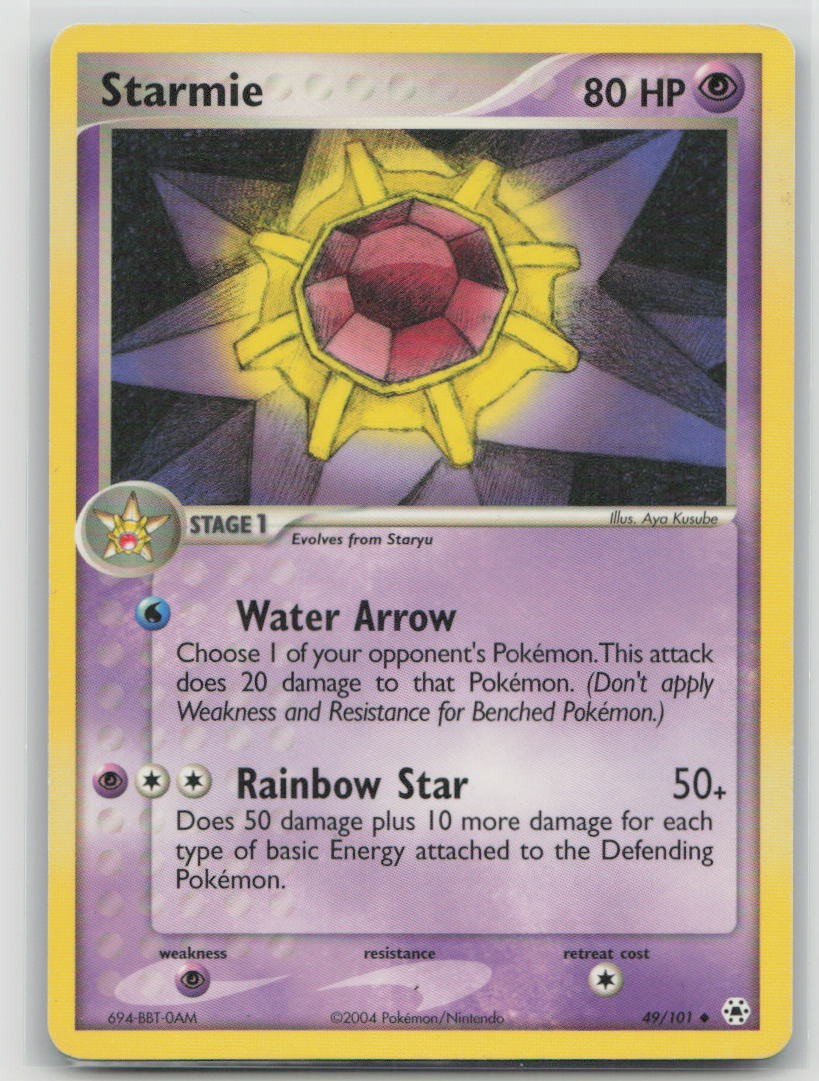 Starmie 49/101 Uncommon Hidden Legends Pokemon Moderately Played