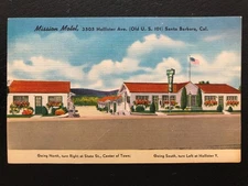 Mission Motel Santa Barbara California postcard [PM 1952]