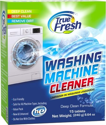 True Fresh Washing Machine Cleaner Descaler 15 Pack Tablets, Deep Cleaning De...