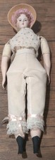 bisque porcelain doll with soft body vintage 16"