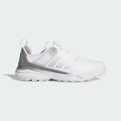 adidas ADIPOWER  BOA SPIKELESS GOLF SHOES  White/Silver Metallic/Grey Two#JS4140