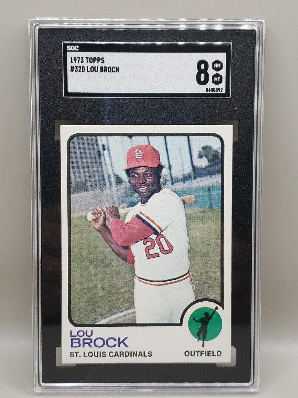 1973 Topps Baseball Lou Brock #320 Saint Louis Cardinals SGC 8
