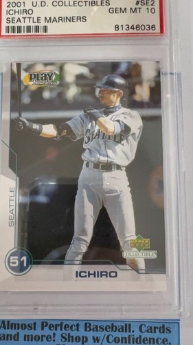 Ichiro #SE2 — 2001 Upper Deck Collectibles Playmakers Seattle Mariners baseball card