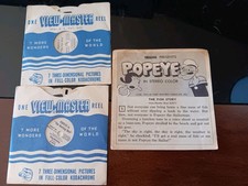 1959 View Master Popeye B5271 FISH STORY, B5272 HUNTING BIRD PLUS Booklet
