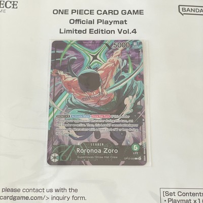 ONE PIECE OFFICIAL PLAYMAT LIMITED EDITION VOL 4 RORONOA ZORO OP12-020  SEALED