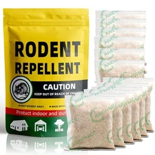 Rodent Repellent Pouches 12 Pack – Better Than Ultrasonic, Mice & Rat Defense