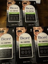    BIORE OIL CONTROL CHARCOAL DEEP CLEANSING 20 Strips PORE STRIPS LOT OF 5   
