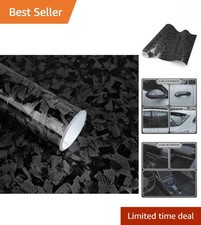 Versatile Glossy Forged Carbon Vinyl Wrap 1ft X 5ft For Custom Diy Vehicle Decor