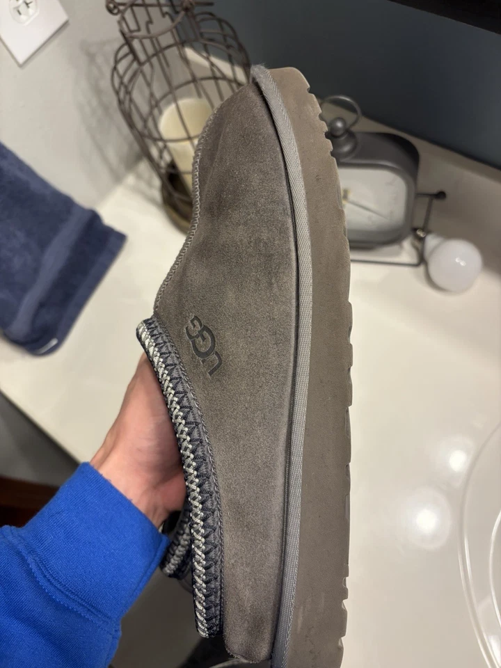 Zapatillas UGG Tasman de gamuza de piel de oveja gris talla 12 para hombre - Imagen 3 de 4