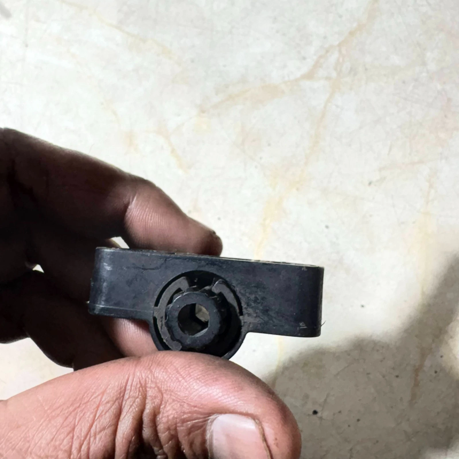 Audi tailgate stop buffer part profile and mounting insert
