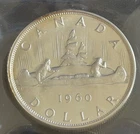 1960 CANADIAN SILVER DOLLAR CERTIFIED PL65 XAV 784 CAMEO