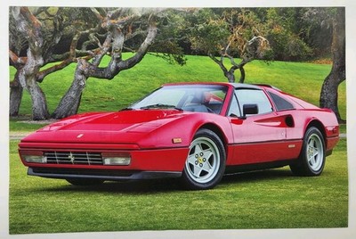1987 Ferrari 328 GTS Red Nice Calendar Photo Picture Ad Retro 80s