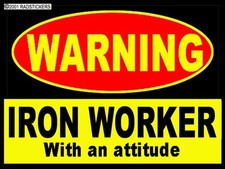 hard hat stickers, hardhat stickers IRON WORKER CIW-8