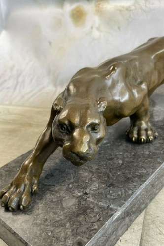 Walking Panther "por el artista francés Barye, excelente escultura de bronce Art Deco venta - Imagen 6 de 7