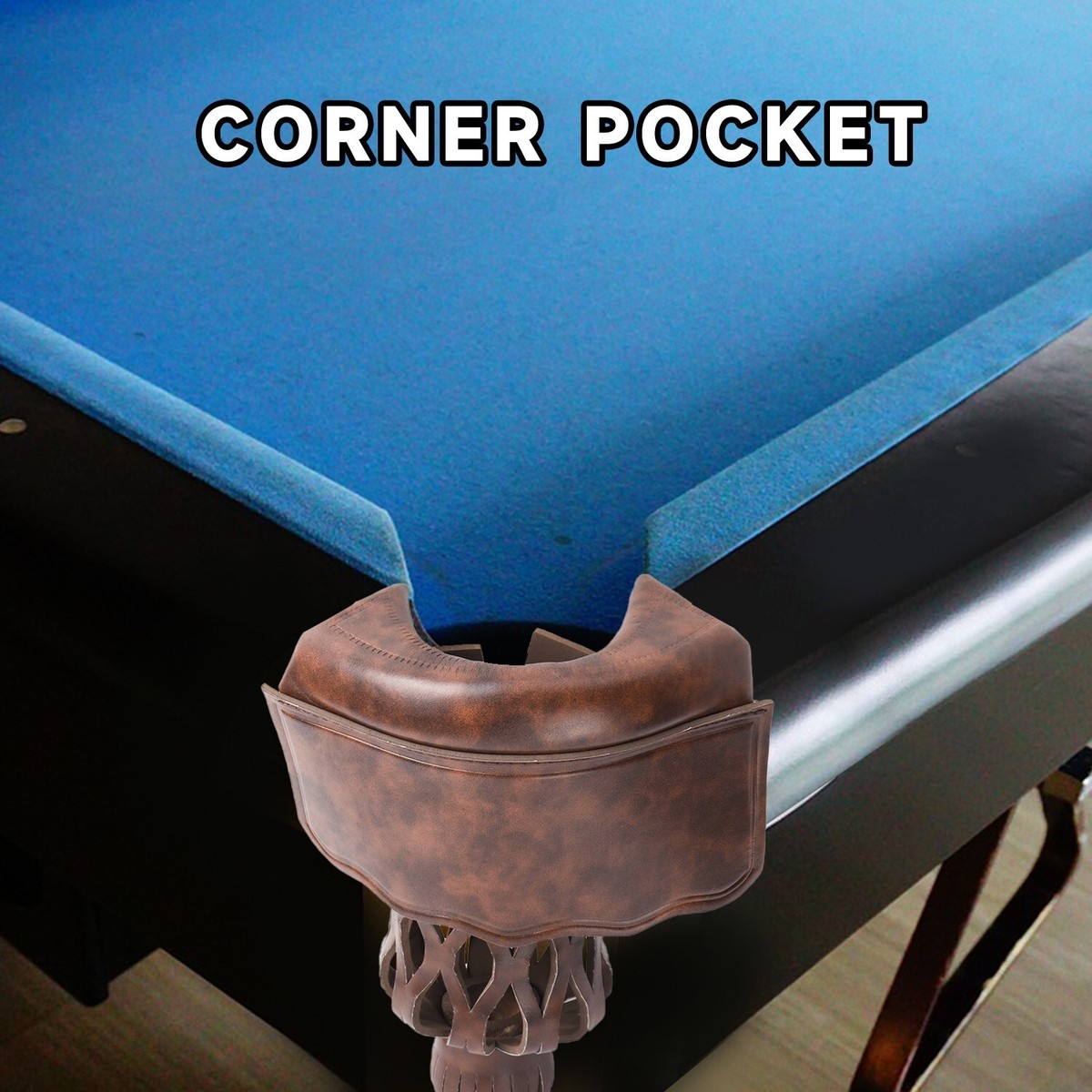 Fringe & Shield Leather Pool Table Pockets | Presidential Billiards - View #8