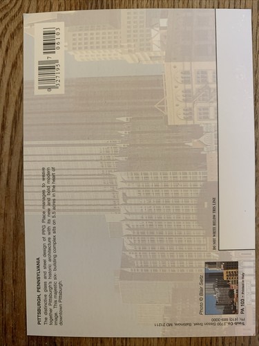 Postal PPG Place Building City Pittsburgh Pennsylvania - Imagen 2 de 2