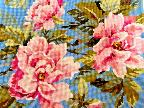 Vintage Mantel & Anker Penelope "Pfingstrose" fertige Nadelspitze Wandkunst ohne Rahmen - Bild 1 von 7