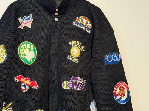 Jeff Hamilton Hardwood Classics ABA/NBA Basketball Jacket Black Patches Mens 4XL - Picture 4 of 12
