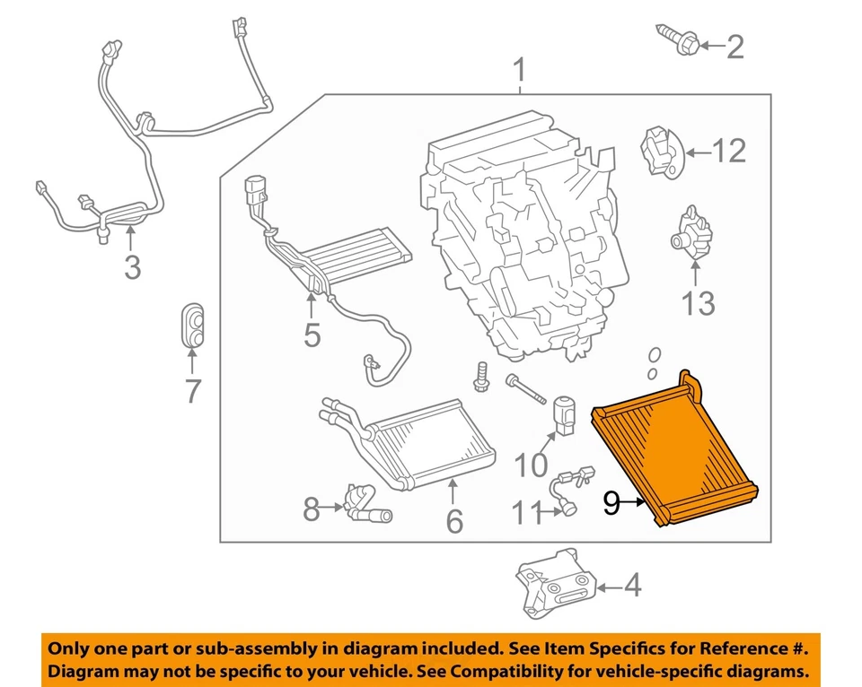 Núcleo evaporador de aire acondicionado usado se adapta a: Toyota Prius Prius C VIN B3 2015 séptimo y octavo dígito Foto 3 de 4