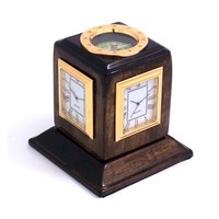 Bey-berk International Three Time Zone Revolving Desk Clock, Walnut Wood - on sale Bey-berk International Three Time Zone Revolving Desk Clock, Walnut Wood - on sale
