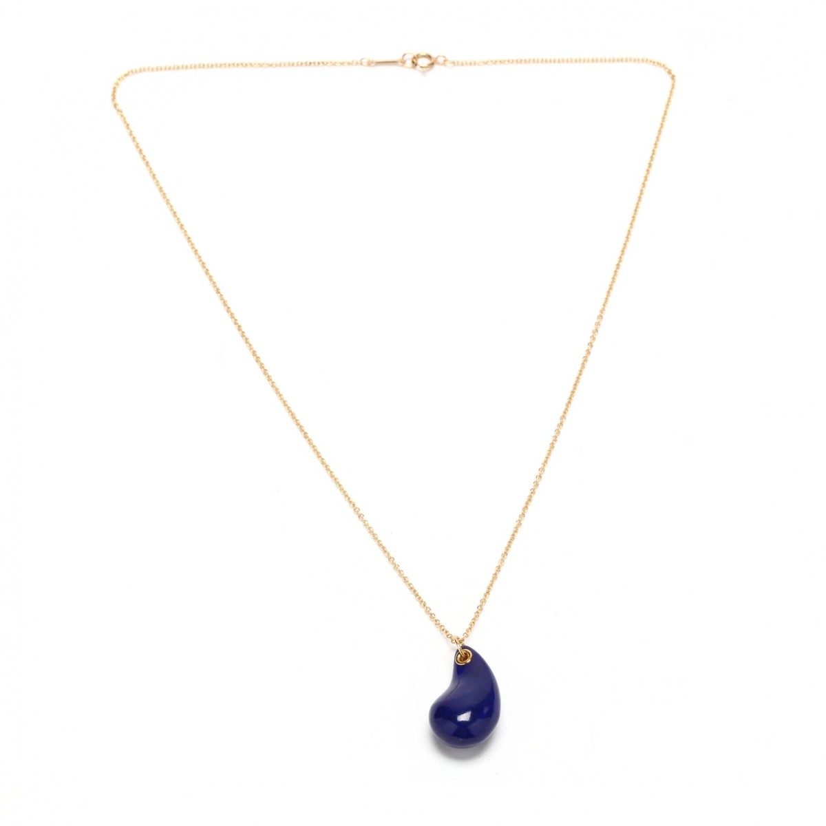 Rare Gold and Lapis Lazuli Teardrop Necklace, Elsa Peretti for Tiffany Co